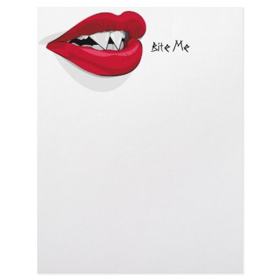 Bite Me Vampira Mouth Letterhead by HalloweenSpirit