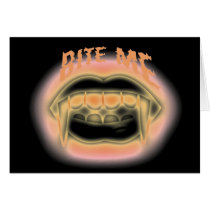 Bite Me Vampire Fangs Card by angela65 Bite Me Vampire Fangs Card