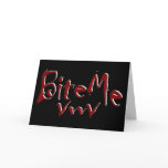 Bite Me Vampire Fangs Graphic Greeting Cards