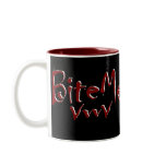 Bite Me Vampire Fangs Graphic Mugs
