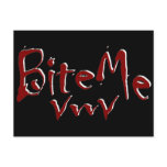 Bite Me Vampire Fangs Graphic Post Card