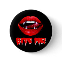 Bite Me Vampire Halloween Pinback Button