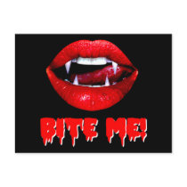 Bite Me Vampire Halloween Post Card