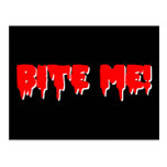 Bite Me Vampire Halloween Postcard