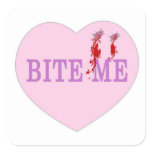 Bite Me Vampire Heart Round Stickers