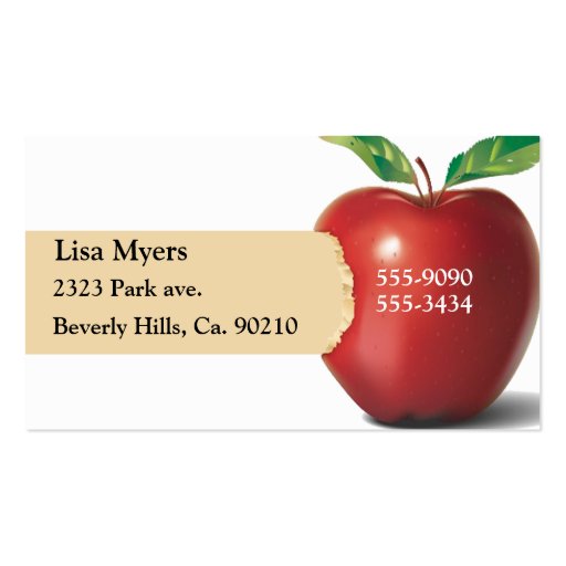 Bite Of Apple Business Card Template (front side)