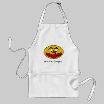 Bite Your Tongue Funny Yellow Face aprons
