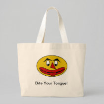 Bite Your Tongue Funny Yellow Face bags