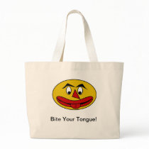Bite Your Tongue Funny Yellow Face Bags
