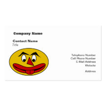 Bite Your Tongue Funny Yellow Face Business Card Template