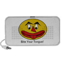 Bite Your Tongue Funny Yellow Face speakers