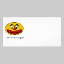 Bite Your Tongue Funny Yellow Face photo cards
