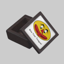 Bite Your Tongue Funny Yellow Face premium gift boxes