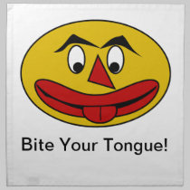 Bite Your Tongue Funny Yellow Face napkins