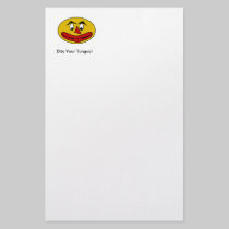 Bite Your Tongue Funny Yellow Face stationery