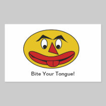 Bite Your Tongue Funny Yellow Face stickers