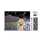 Bits Of Space - Astronaut Postage Stamp stamp