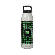 Bits pattern water bottles