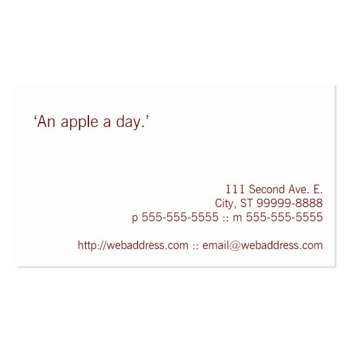 Bitten Apple Business Card Template (back side)