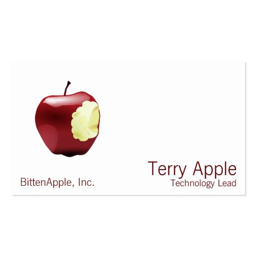 Bitten Apple Business Card Template (front side)