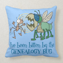 Bitten By The Genealogy Bug Pillow