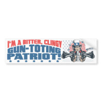 Bitter, Clingy Gun-Toting Patriot Uncle Sam Gear Bumper Stickers