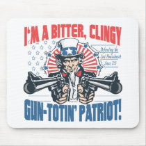 Bitter, Clingy Gun-Toting Patriot Uncle Sam Gear Mouse Pads