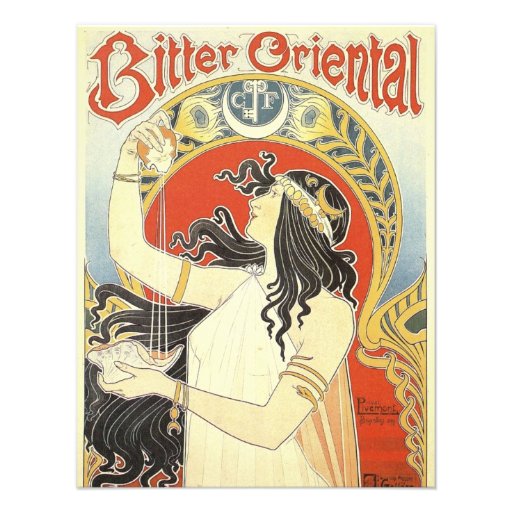Bitter Oriental art nouveau Custom Invites