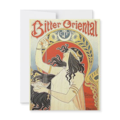 Bitter Oriental art nouveau Custom Invites by ellesgreetings