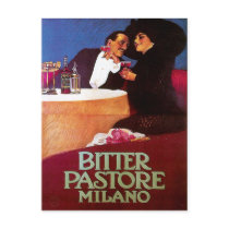 Bitter Pastore Milano Vintage Wine Drink Ad Art Post Cards