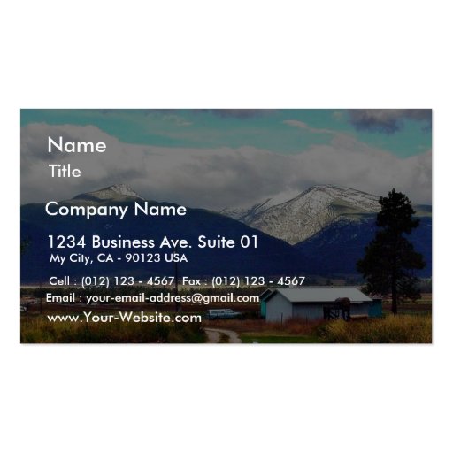 Bitterroot Mountains Parents Farm Business Card Templates (front side)