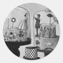 Bittersweet B/W Round Stickers