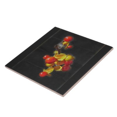 Bittersweet Berries - Autumn Beauty Ceramic Tiles by CarolsCamera