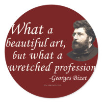 Bizet on the Profession Round Sticker