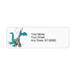 Bizosaur Going to Work Dinosaur Custom Return Address Label