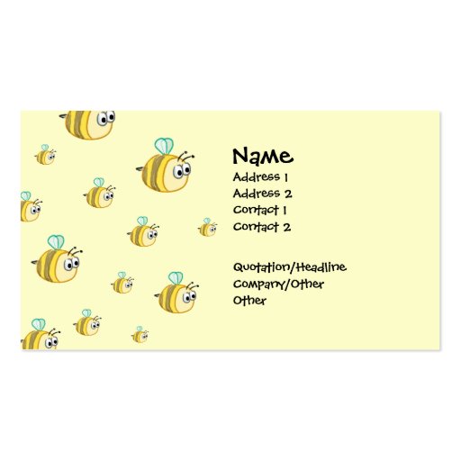 Bizzy Bees 2 Business Cards (front side)