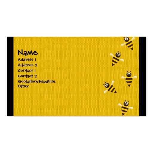 Bizzy Bees Business Cards (front side)