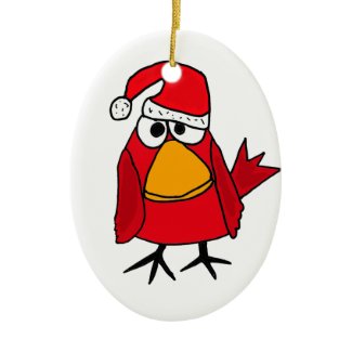 BJ- Red Cardinal Bird Christmas Ornament