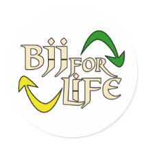 BJJ 4 Life Round Stickers