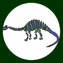 BK- Abstract Art Brontosaurus Dinosaur stickers