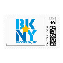 BK Brooklyn Blue Postage Stamp