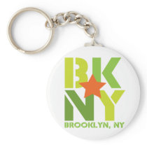 BK Brooklyn Green Keychain