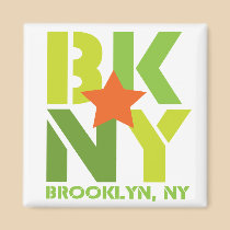 BK Brooklyn Green Magnet magnets