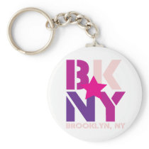 BK Brooklyn Pink Keychain