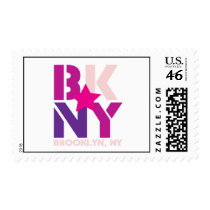 BK Brooklyn Pink Postage Stamp
