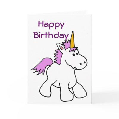 BK- Unicorn Birthday Card by naturesmiles