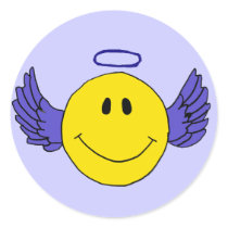 BL- Angel Smiley Face Round Stickers