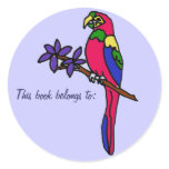 BL- This book belongs to: parrot sticker