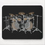 Black 10 Piece Drum Kit - Black Mousepad: Drums