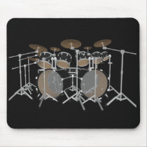 Black 10 Piece Drum Kit - Black Mousepad: Drums by spiritswitchboard Black 10 Piece Drum Kit - Black Mousepad: Drums